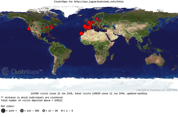 Origen geográfico de las visitas a 02-09-2006