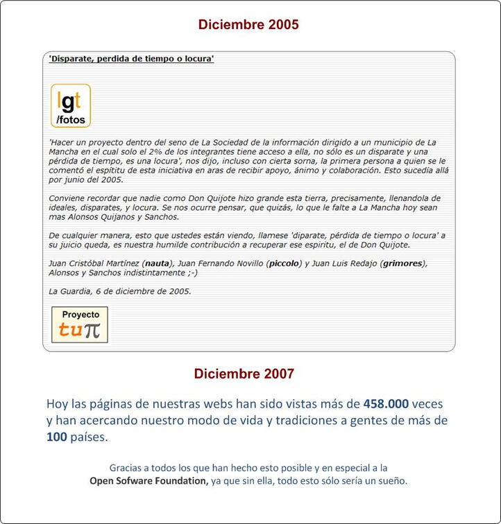 6 de diciembre de 2007. ProyectoTuPI segundo cumpleaños.