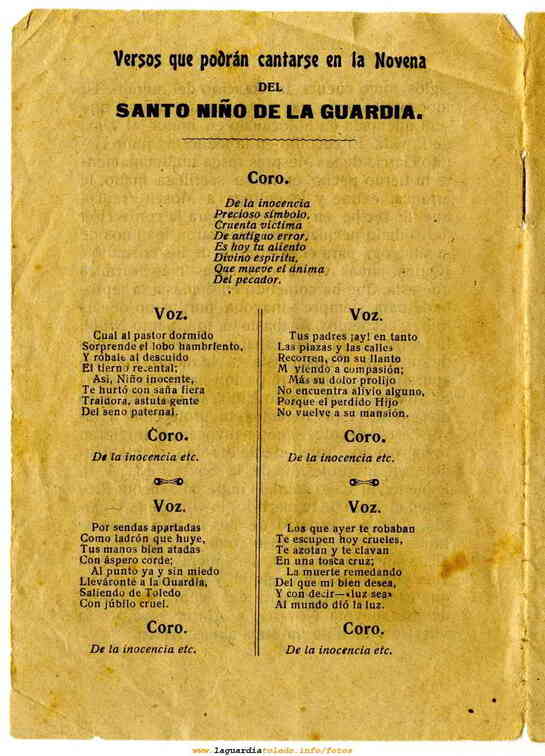 Novenario de 1920 contraportada.