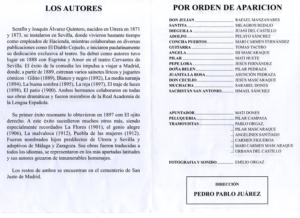 Cartel anunciador del teatro de la Asociación de Mujeres la Rosaleda "Puebla de las Mujeres"
