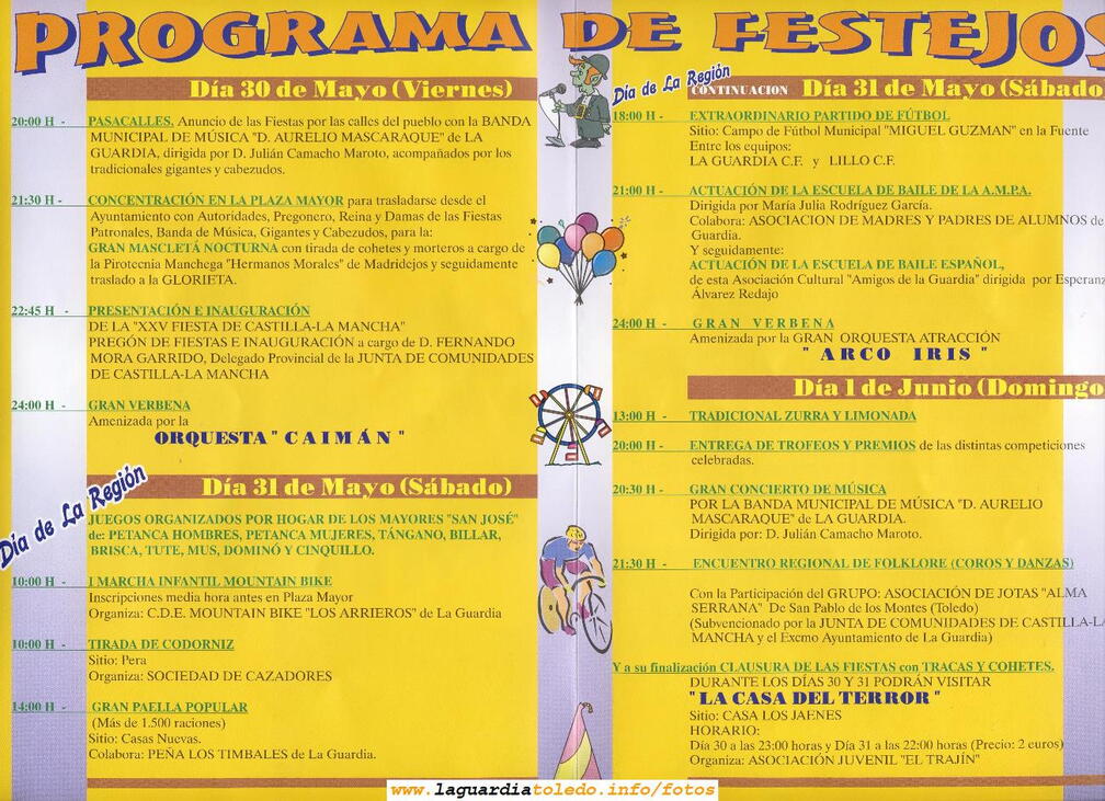 Programa de festejos de las Fiestas de Castilla la Mancha 2008 (2/2)