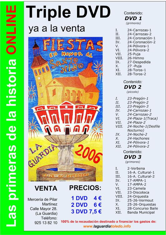 Cartel informativo de la puesta a la venta de los DVD's de las fiestas 2006.