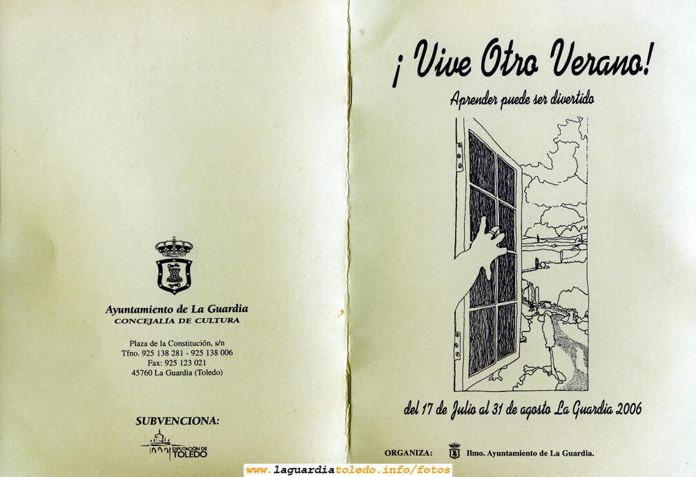 Portada del folleto que ha publicado el Ayuntamiento en una campaña de talleres de verano para educación infantil, primaria y secundaria en la localidad