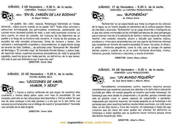 Programa del certamen de teatro de otoño 2007.