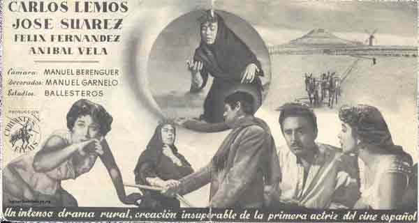 Cartel de la película Condenados (1953) en donde se ve el Cerro de la Atalaya